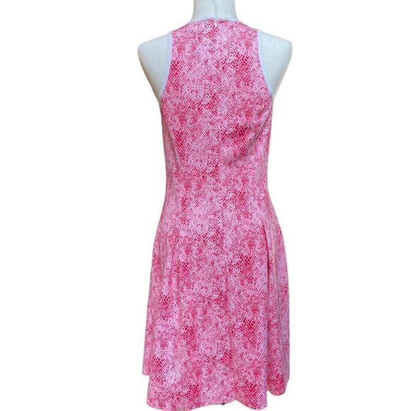 J. McLaughlin Pink Snake Skin Print Fit & Flare Sleeveless Knee Length Dress XS - Picture 7 of 10